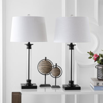 Mason 30" Glass and Metal LED Table Lamp - JONATHAN Y